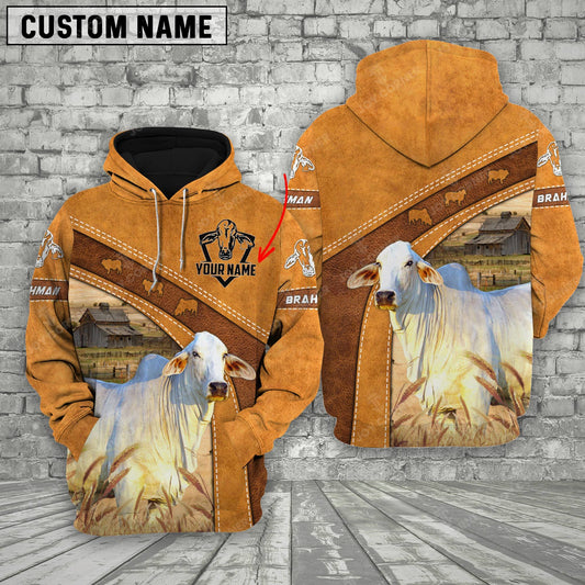 Gorustics Personalized Name Farm Brahman Cattle Hoodie TT4