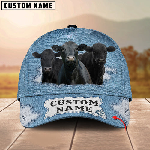 Gorustics Custom Name Black Angus Jeans Pattern 3D Classic Cap
