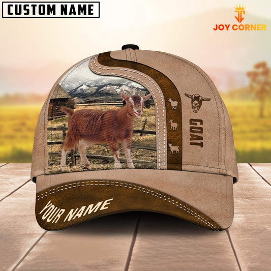 Gorustics Goat Custom Name Light Brown Cap