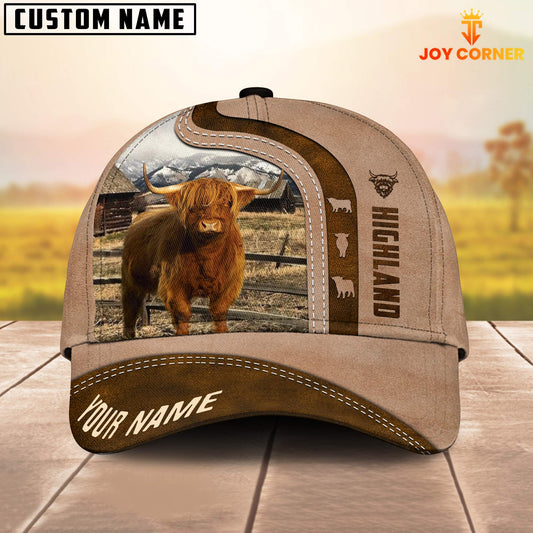 Gorustics Highland Cattle Custom Name Light Brown Cap