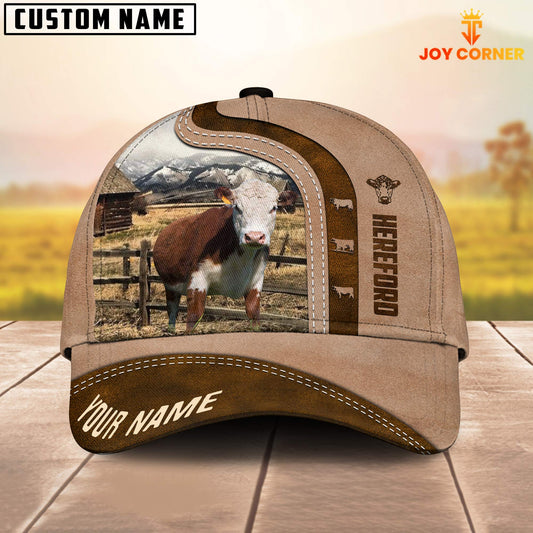 Gorustics Hereford Custom Name Light Brown Cap