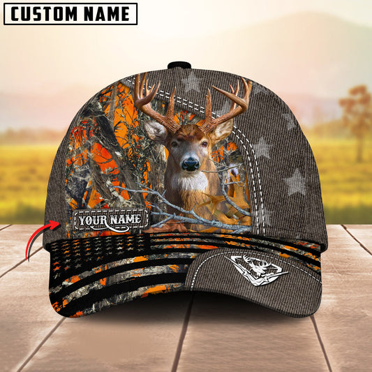 Gorustics Mule Hunting Customized Name US Flag 3D Classic Cap