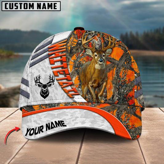 Gorustics Hunting Customized Name Orange Lava Pattern 3D Classic Cap