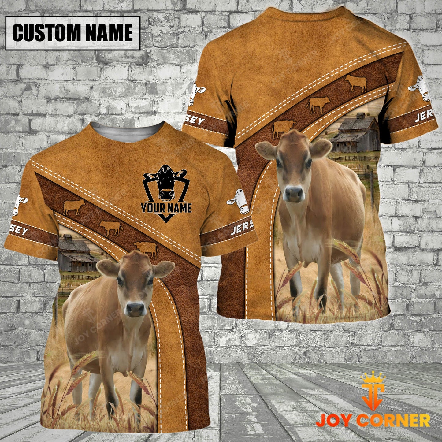 Gorustics Jersey Cow No Horns Custom Name Printed Cattle 3D Hoodie