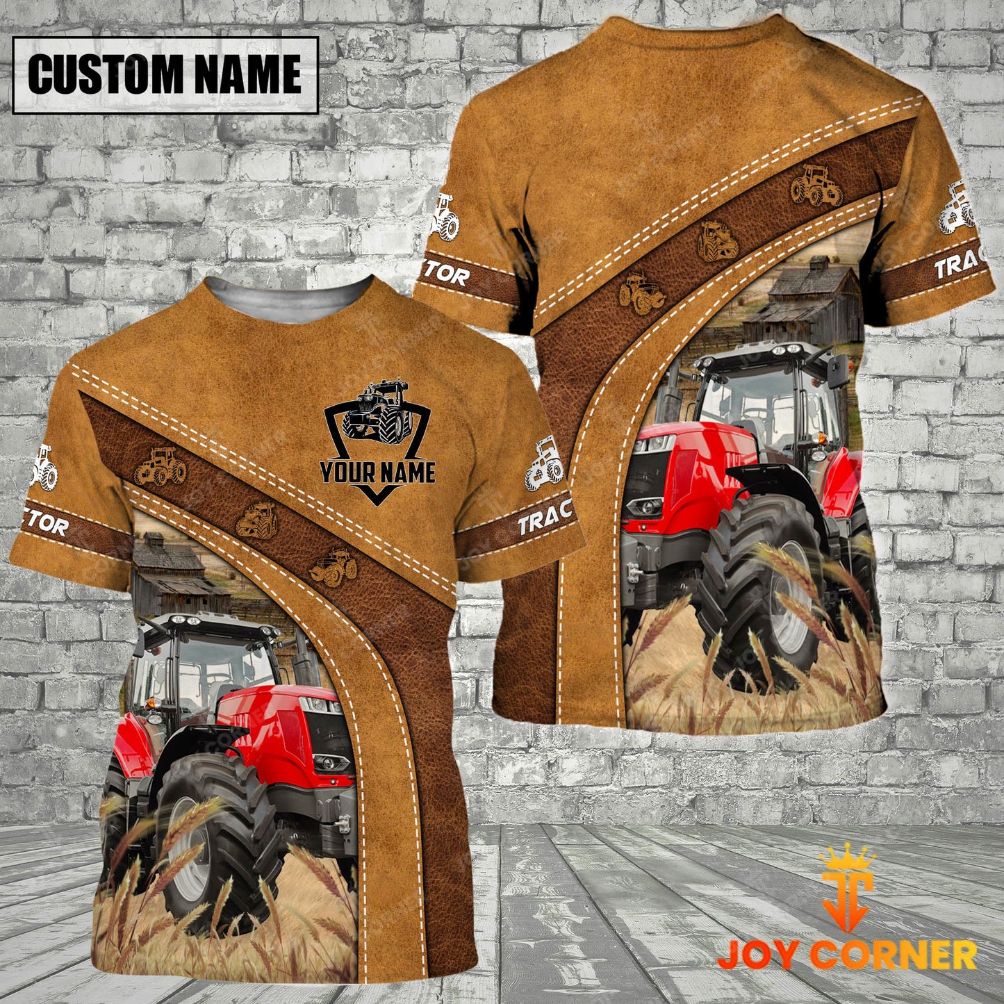Gorustics Personalized Name Farm Red Tractor Hoodie TT2