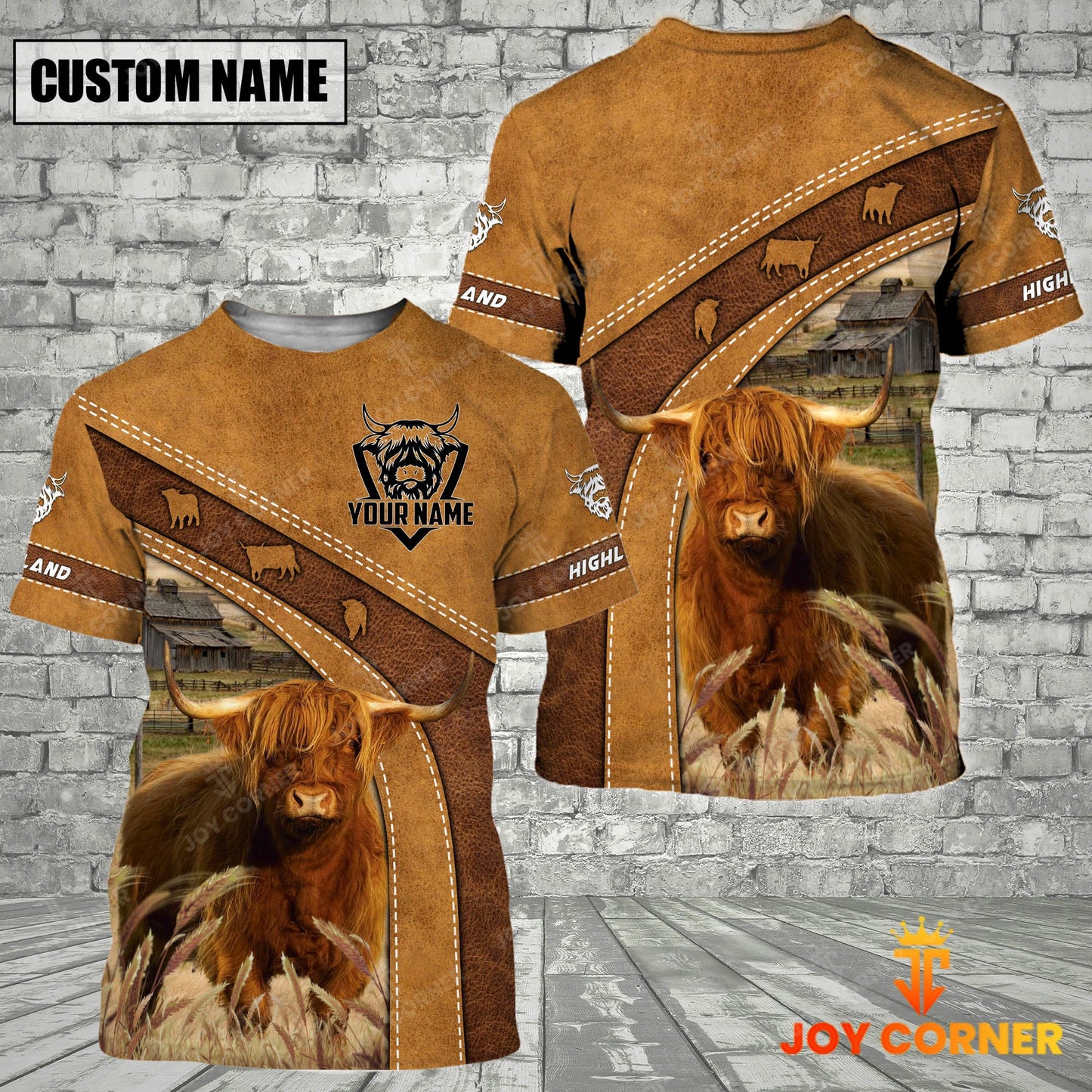 Gorustics Personalized Name Farm Highland Cattle Hoodie TT1