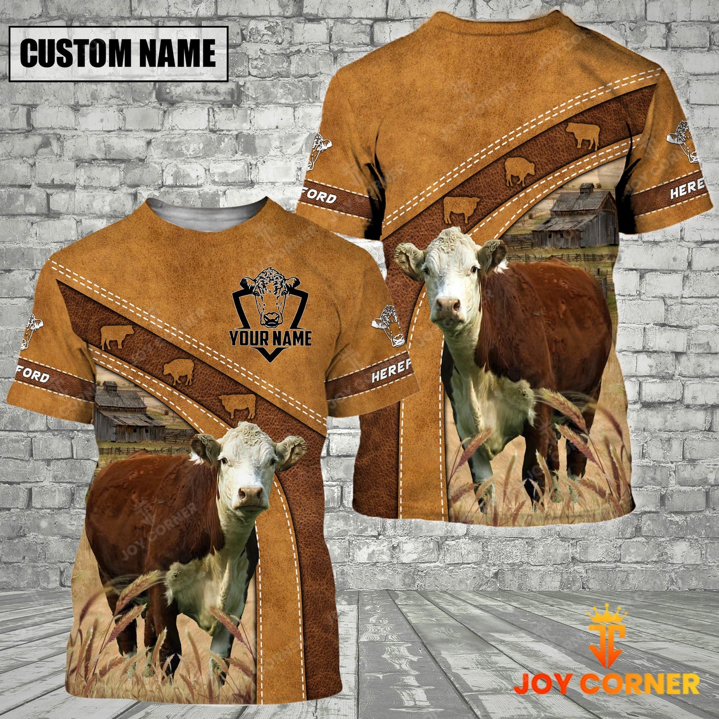 Gorustics Personalized Name Farm Hereford Cattle Hoodie TT7