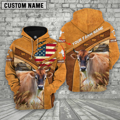 Gorustics Personalized Name 3D Jersey Flag Hoodie