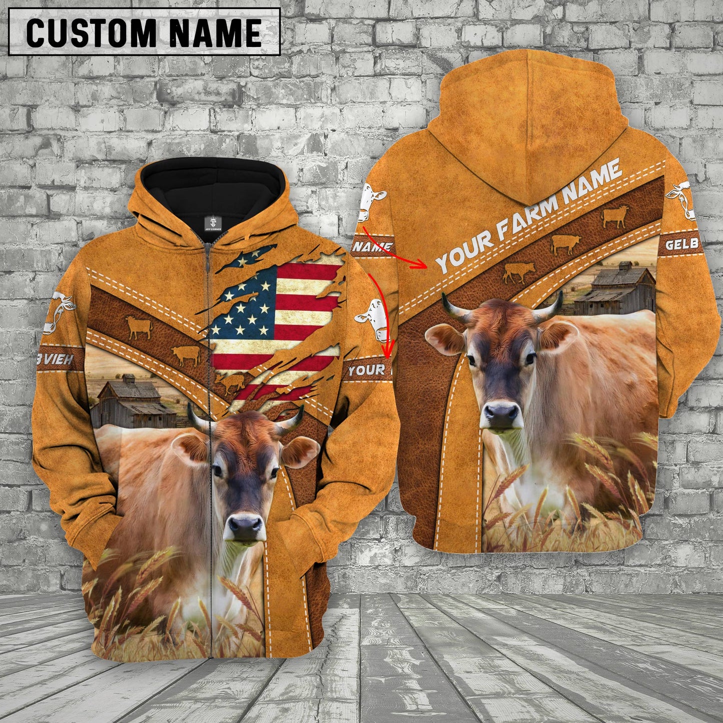 Gorustics Personalized Name 3D Jersey Flag Hoodie