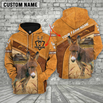 Gorustics Personalized Name 3D Miniature Donkey Hoodie