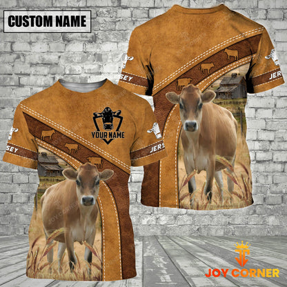 Gorustics Jersey Cow No Horns Custom Name Printed Cattle 3D Hoodie