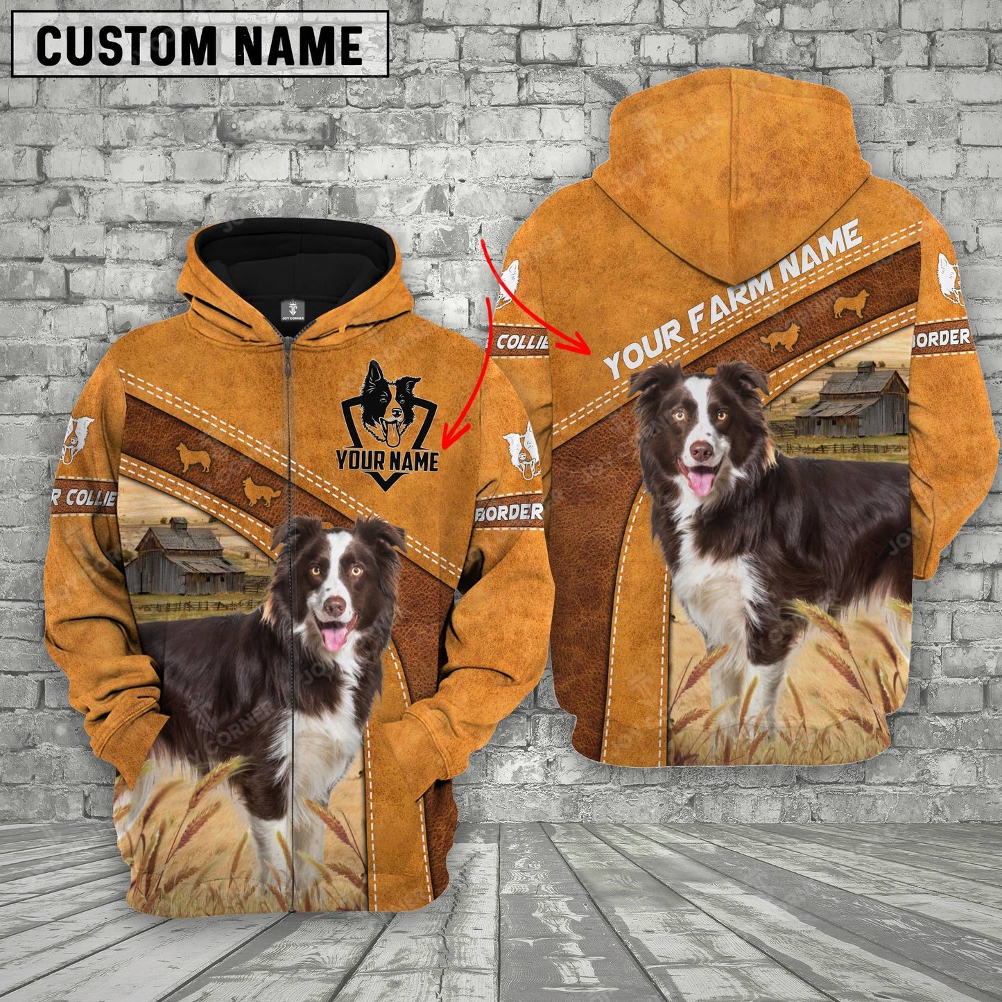 Gorustics Personalized Name Border Collie Cattle Hoodie TT5